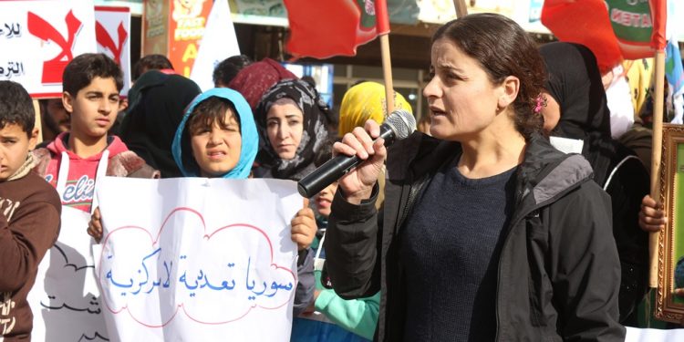 Tebqa’da gençler Türk faşizmine karşı yürüdü