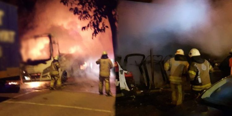 “Bilinmeyen bir nedenle” yangınlar: Bir midibüs ve spor salonu yandı