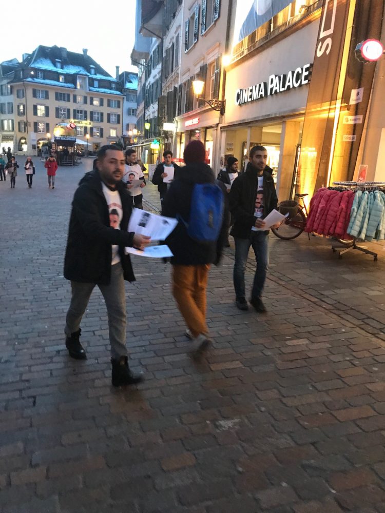 Tevgera Ciwanên Şoreşger ve Jinên Ciwanên Azad İsviçre’de bildiri dağıttı