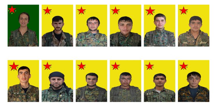 YPG, Efrîn’de şehit düşen 12 savaşçının kimliklerini açıkladı