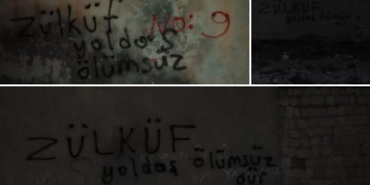 Mêrdîn gençliğinden şehit Zülküf Gezen için yazılama eylemi