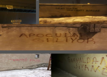 Serhat gençliğinden, Agirî’de yazılama ve pankart eylemi: “Apocular Geliyor”