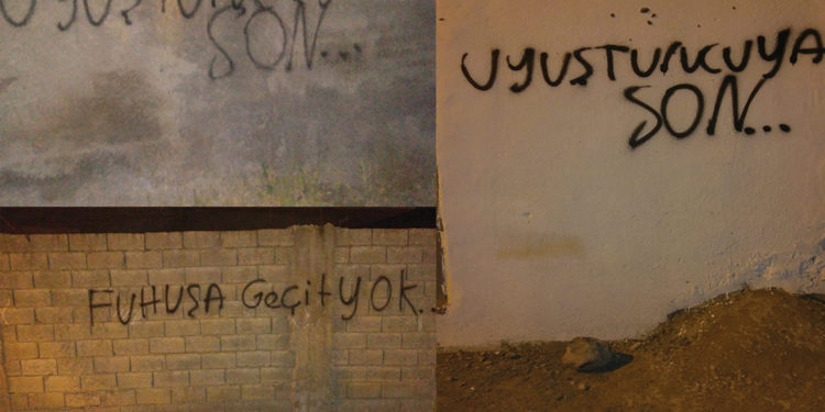 Silopiya’da gençlerden uyuşturucuya karşı duvar yazılama eylemi