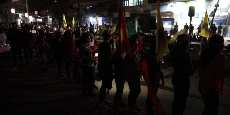 Girkê Legê’de işgalci Türk devletinin saldırıları protesto edildi