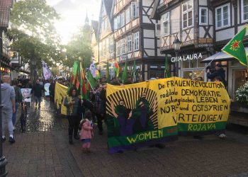 Celle’de Rojava protestosu