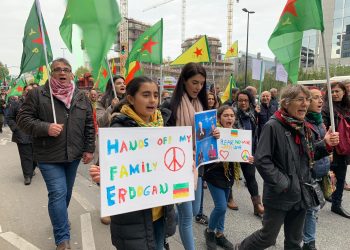 Binler Brüksel’de Rojava’yı işgale ‘İzin Verme!’ dedi