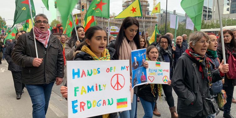 Binler Brüksel’de Rojava’yı işgale ‘İzin Verme!’ dedi