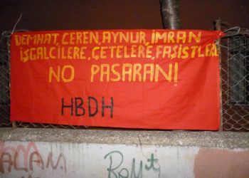 HBDH Milislerinden pankart çalışması