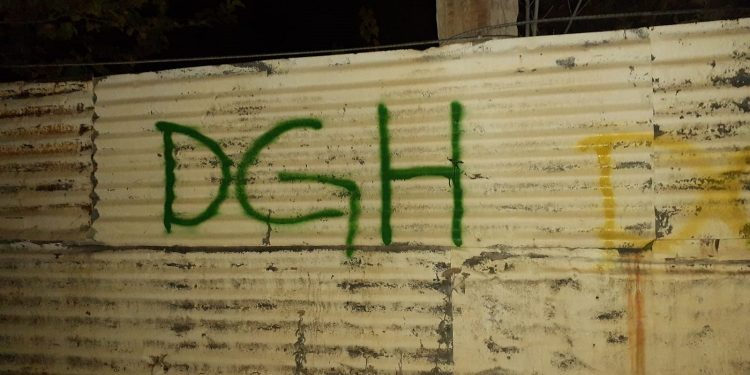 Mûş gençliğinden duvar yazılama çalışması