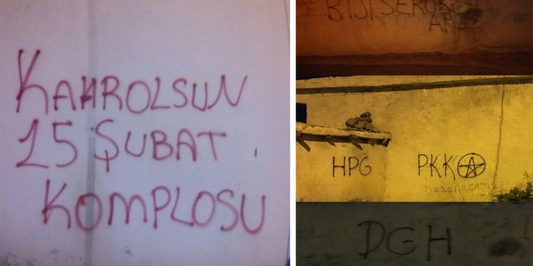 Stewrê’de 15 Şubat devletlerası komplosuna karşı yazılama