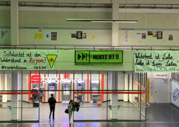 Bielefeld Üniversitesi’nde pankartlı eylem: Öcalan’a Özgürlük!