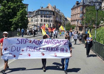 Kürt gençlerine yapılan ırkçı saldırılara karşı Strasbourg’da eylem