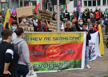 Kürdistan’daki katliam silahlarının üretimine gün boyu engelleme: Rheinmetall eylemi