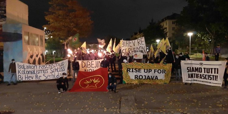 Basel’de Kürt ve enternasyonalist gençlerden “Tecride, Faşizme, İşgale Son” yürüyüşü