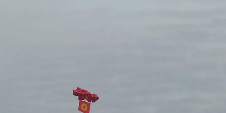 Êlih’te gençler PKK bayrağını göklere yükseltti