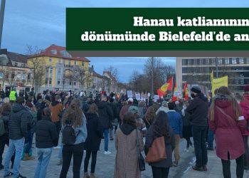 Hanau katliamının yıl dönümünde Bielefeld’de anma
