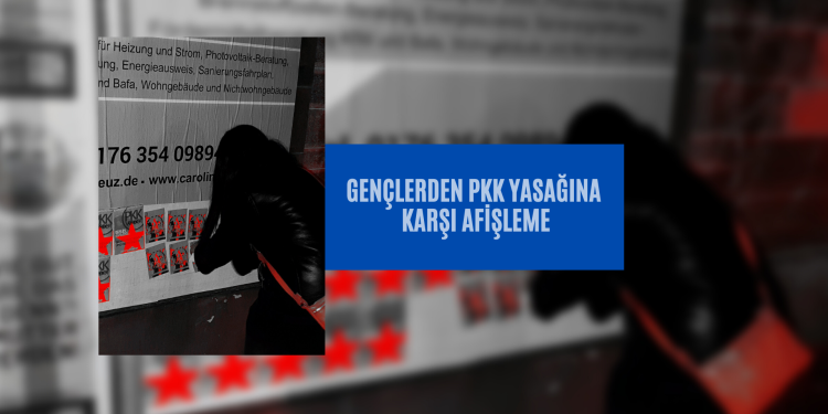 Gençlerden PKK yasağına karşı afişleme