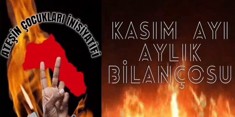 SON DAKİKA – Ateşin Çocukları’ndan Kasım bilançosu; 117 yer ateşe verilmiştir