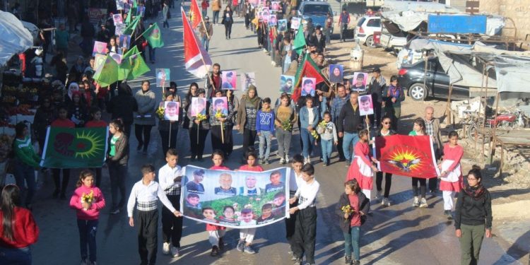 Şehba halkı gençlik öncülüğünde Til Rifet katliamını kınadı