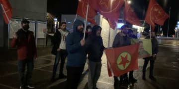Luzern Bahnhof‘ta işgal saldırılarına karşı yürüyüş