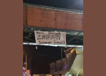 Yurtsever Gençlik İzmir’de pankart astı