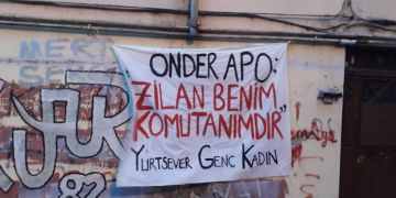 Yurtsever Genç Kadınlar Şehit Zilan’ın anısına pankart astı