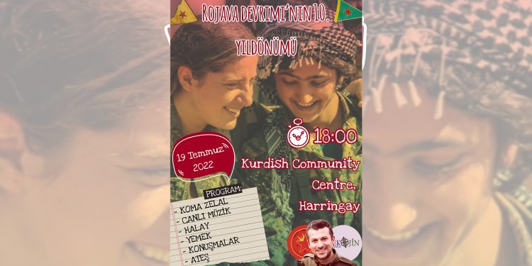 İngiltere’de TCŞ ve TekoJIN öncülüğünde Rojava Devrimi’nin 10’uncu yıldönümü kutlanıyor