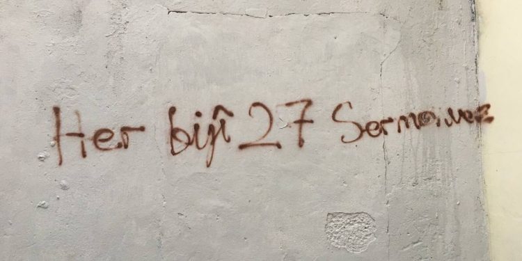 Yurtsever gençlikten 27 Kasım için yazılama