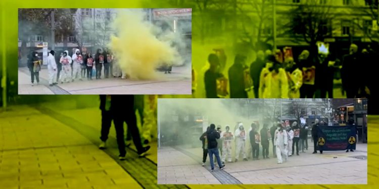 Stuttgart’taki Noel pazarında kimyasal silah kullanımına karşı protesto eylemi