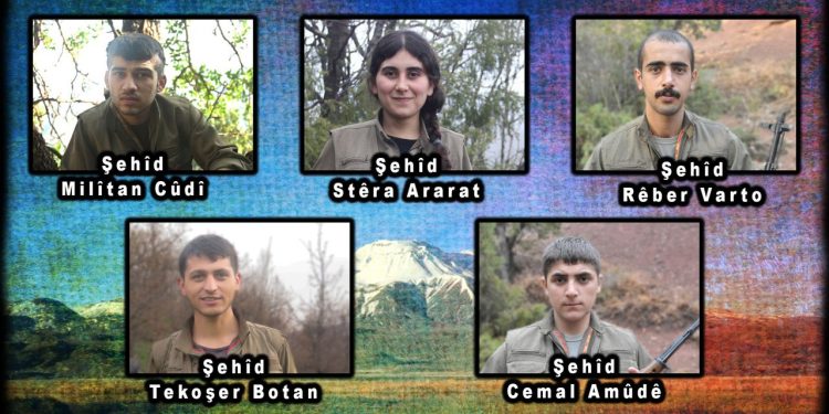 HPG şehit düşen 5 gerillanın kimliklerini açıkladı