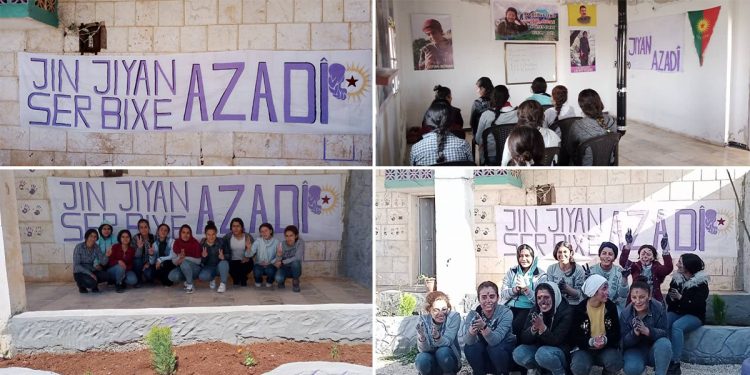 Şehbalı genç kadınlardan “Jin Jiyan Azadî Serbixe Azadî” kampanyası çerçevesinde eğitim