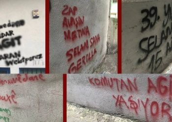 Xwendekarên Welatparêz (Yurtsever Öğrenciler), yaptıkları yazılamalarla 15 Ağustos Atılımını Kutladı