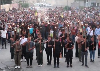 Kobanê gençleri 15 Ağustos’un yıldönümünü kutlamak için bir araya geldi