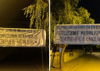 Yurtsever Gençlik, komploya karşı pankart astı