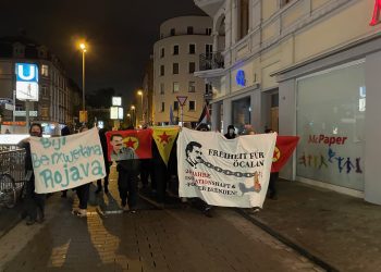 Frankfurt’da gençlerden Önder APO ve Rojava için eylem!