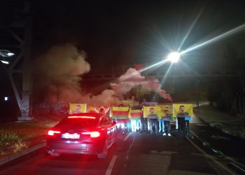 TCŞ üyeleri Berlin’de Rojava’ya yönelik saldırılara karşı alandaydı