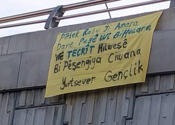 Yurtsever Gençlik İmralı Tecridine dikkat çekmek için pankart astı