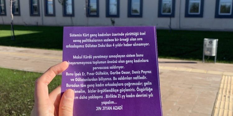 Xeta Jinê üyeleri bir çok noktada gerçekleştirdikleri eylemlerle Gülistan Doku’nun akıbetini sordu