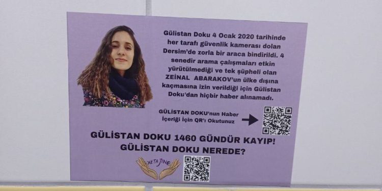 Xeta Jinê üyeleri bir çok noktada gerçekleştirdikleri eylemlerle Gülistan Doku’nun akıbetini sordu