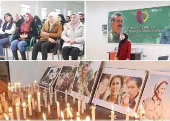 Yekitiya Jinên Ciwan üyeleri Reqka ve Kobanê’de Paris şehitlerini andı