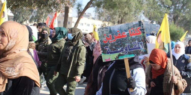 Reqka’da Rojava’ya dönük saldırılara karşı kitlesel yürüyüş!