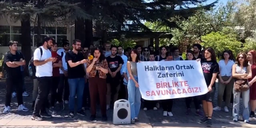Öğrenciler ODTÜ’de Kobani kumpas davasını protesto etti