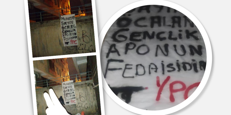 YPC Amed Milislerinden, tecride karşı pankartlı protesto