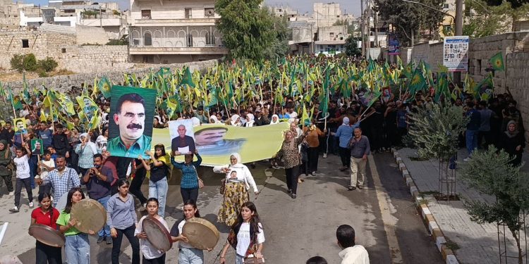 Halep’te binler Önder Apo’ya özgürlük istedi