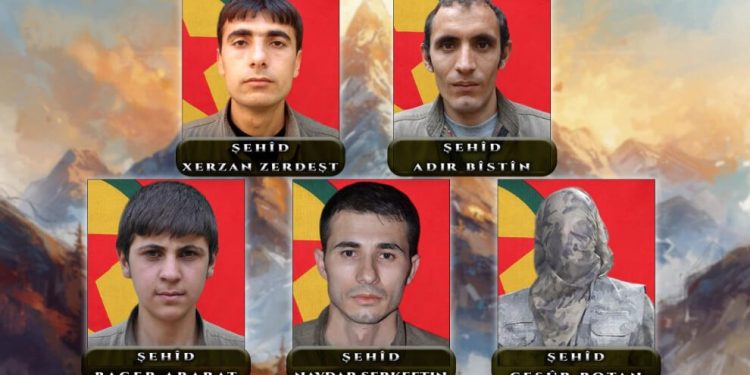 HPG-BİM 2019’da Şehit Düşen 5 Özgürlük Gerillasının Kimlik Bilgilerini Paylaştı