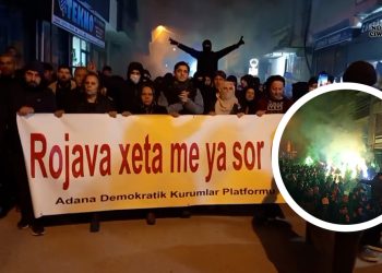Adana’da Kitlesel Rojava’ya Destek Yürüyüşü