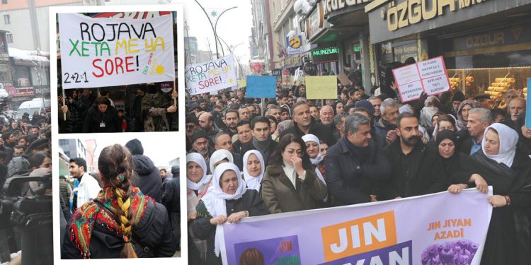 Gever’de Binler Rojava İçin Yürüdü