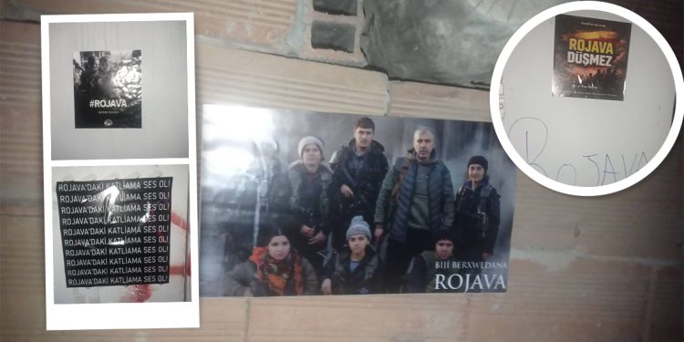 Amed’de Gençlerden Rojava Saldırılarına Karşı Sticker Çalışması