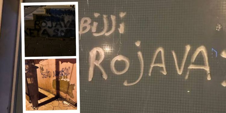 Okmeydanı’nda Gençlerden Rojava İçin Yazılama