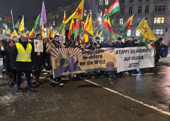 Berlin’de Kürt Gençleri Rojava’ya Yönelik DAİŞ–HTŞ Saldırılarına Karşı Alanlardaydı